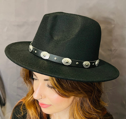 Vegan Felt Hat - Plain - Western Concho - READY TO SHIP -  - 
