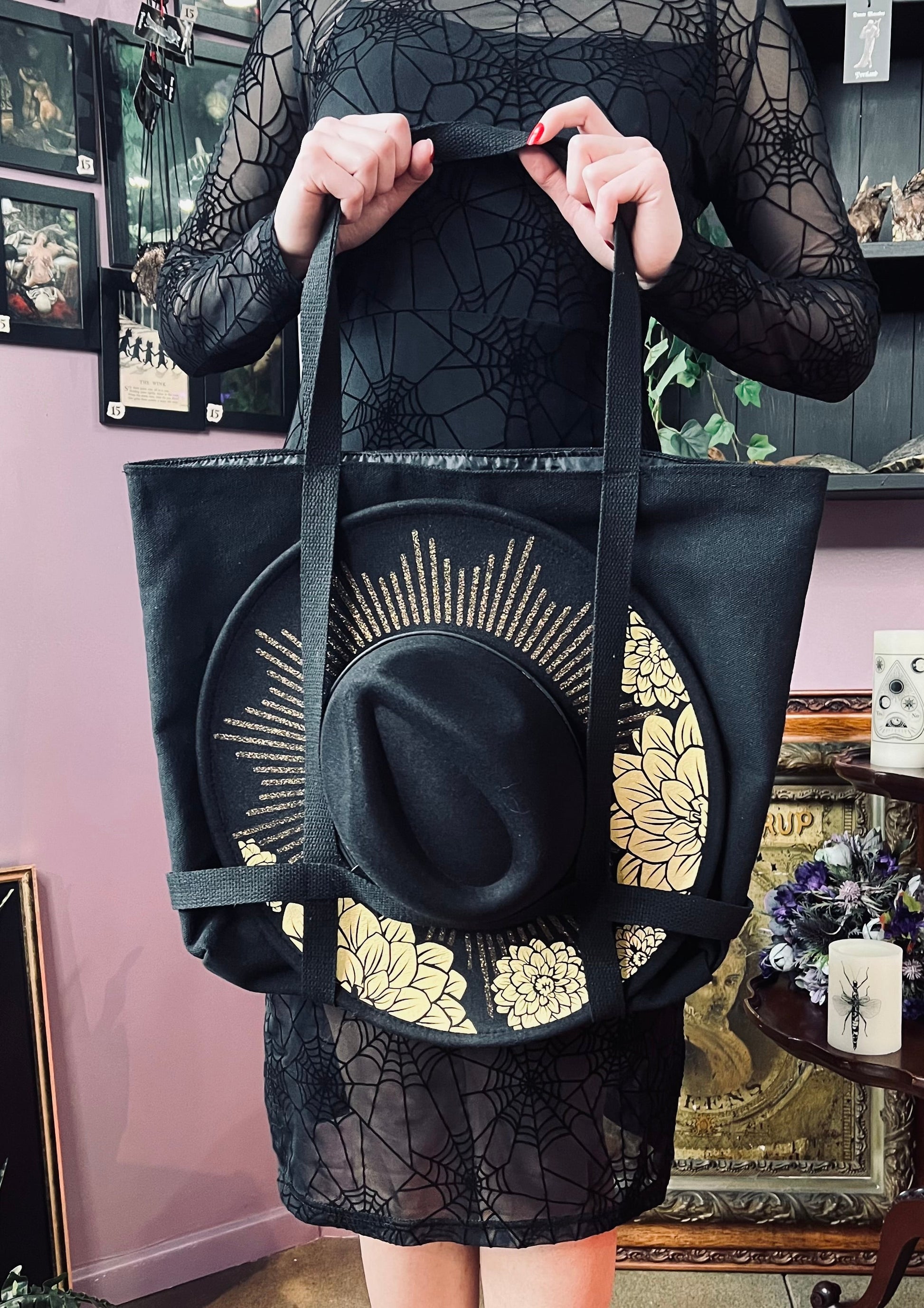Brimmed Hat Bag - Large Heavy Duty Tote with Straps to Carry Your Favorite Hat! - READY TO SHIP -  - 