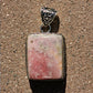 Natural Rhodochrosite Pendant | 9CTW S925 Handmade Antique Detailing Pink Silver - Artisan - Necklaces
