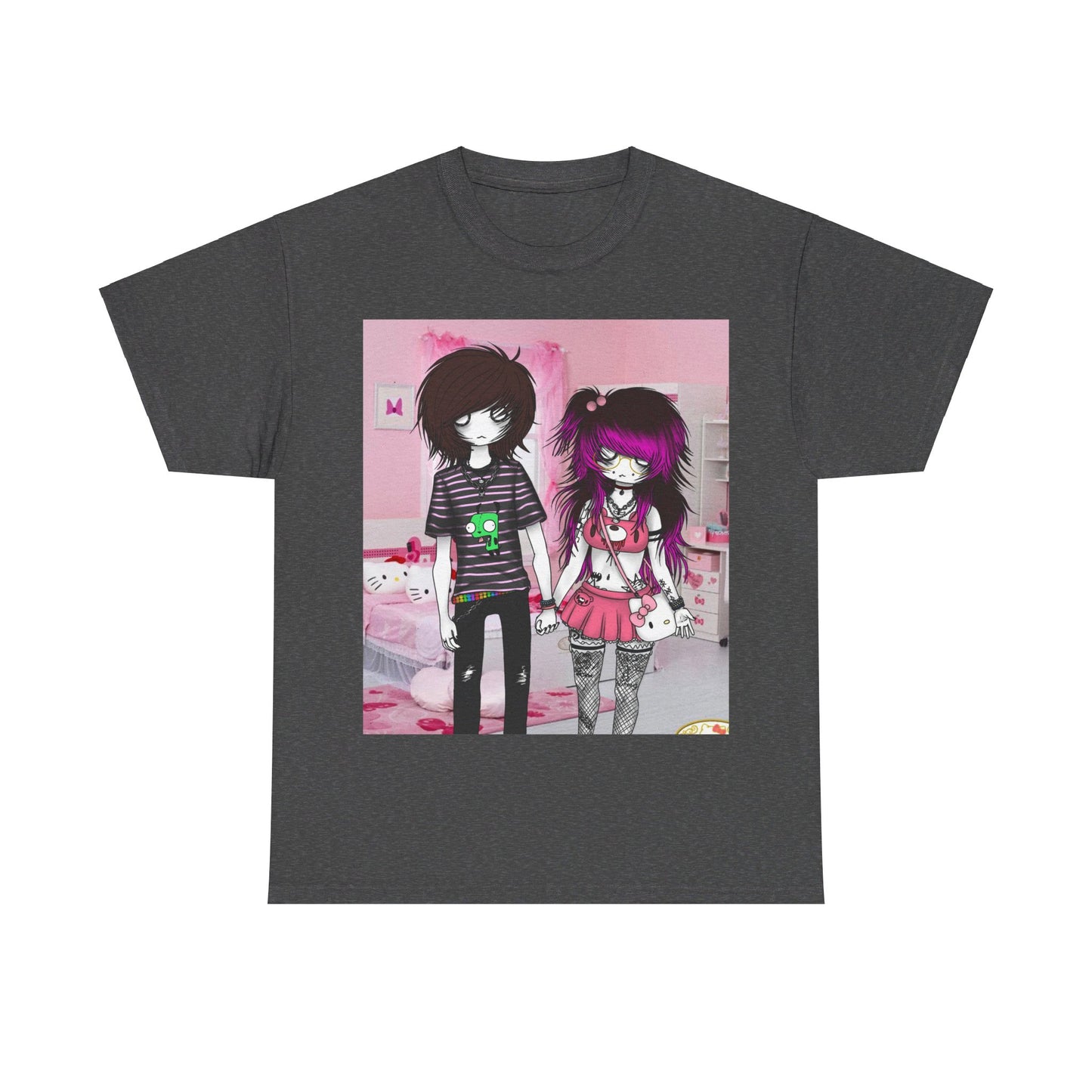 8ngelonline & 03osc Emo Couple Double Graphic T-Shirt -  - T-Shirt