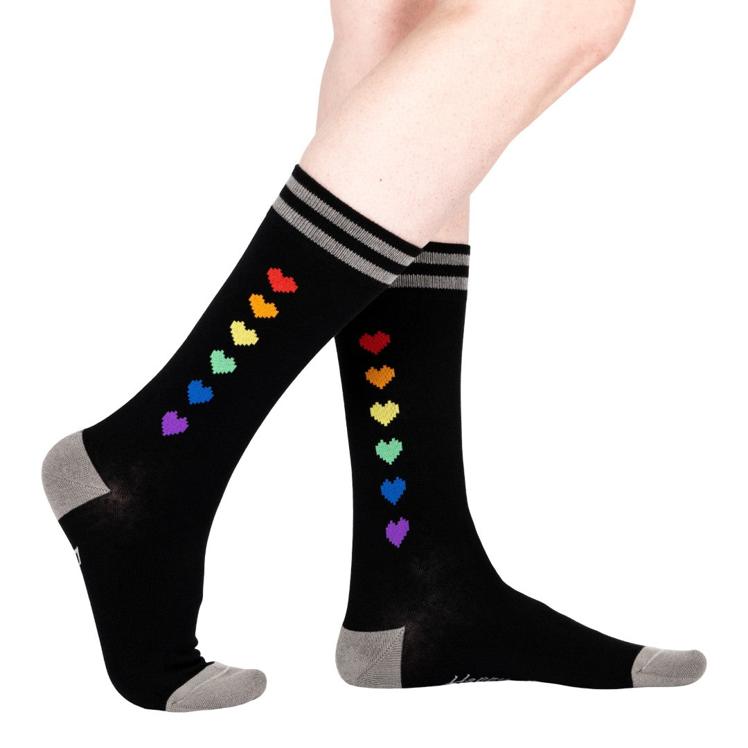 Pride Pixel Hearts Crew Socks -  - Socks