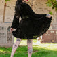 Nyx - Bell Sleeved Velvet Damask Dress with Harness - READY TO SHIP! -  - 