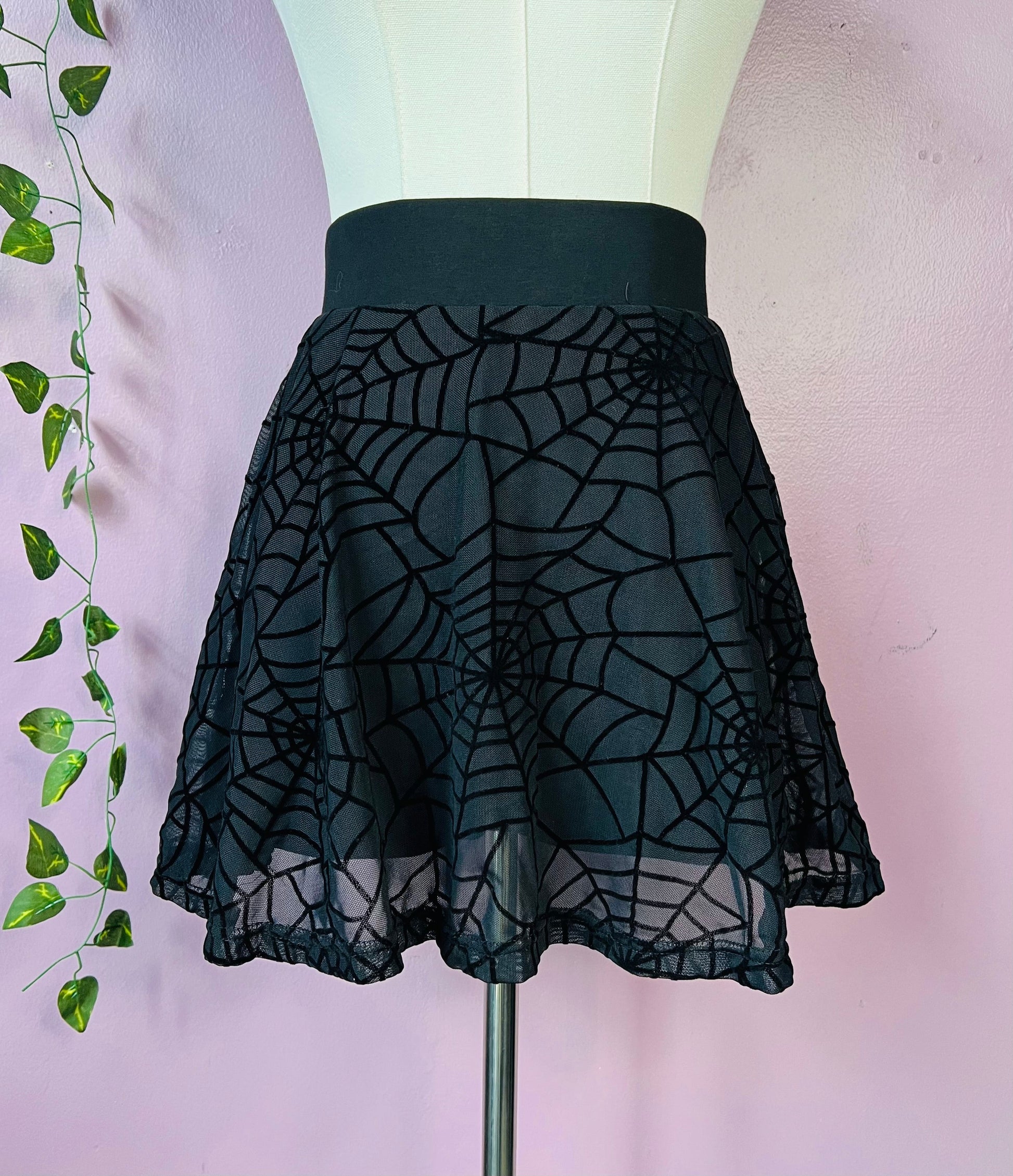The Morbid Mini Skort - WEBS - Sheer Spider Web Skirt with Built In Shorts - PRE-ORDER -  - 