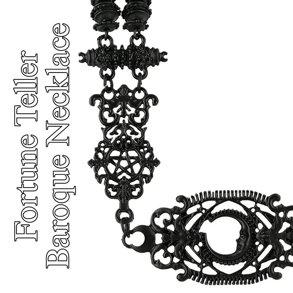 Fortune Teller Baroque Necklace ✦ Ornate Filigree ✦ Rare Statement