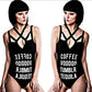 Essential Bodysuit | Tumblr | Gothic Black Strappy Graphic Bodysuit - Killstar - Bodysuit
