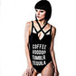 Essential Bodysuit | Tumblr | Gothic Black Strappy Graphic Bodysuit - Killstar - Bodysuit
