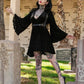 Nyx - Bell Sleeved Velvet Damask Dress with Harness - READY TO SHIP! -  - 