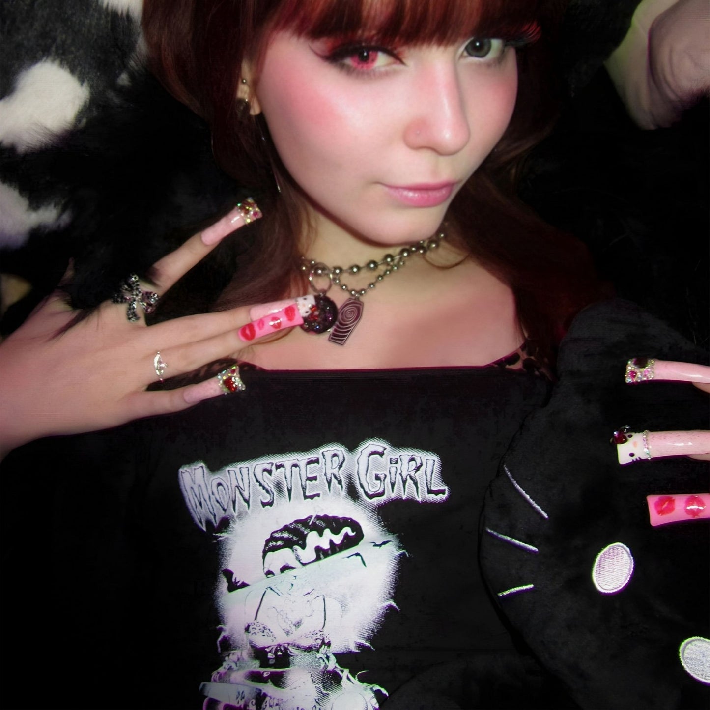 Monster Girl Strapless Lace-Up Corset Tee Top M