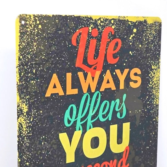 Vintage Metal Sign | Indoor/Outdoor | Second Chances Black & Yellow - A Gothic Universe - Signs