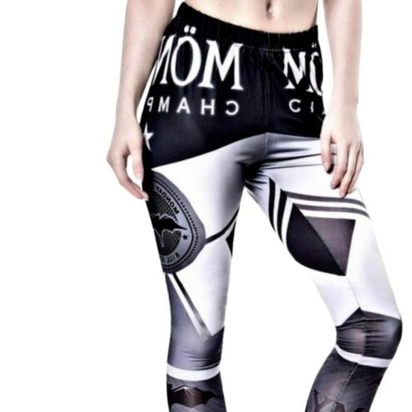 Form-Fitting Leggings | Monday Champagne | Gothic Black White Silver - Killstar - Leggings