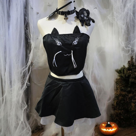 Scratch Ur Back Cat Costume Skirt Set Black -  - Costumes