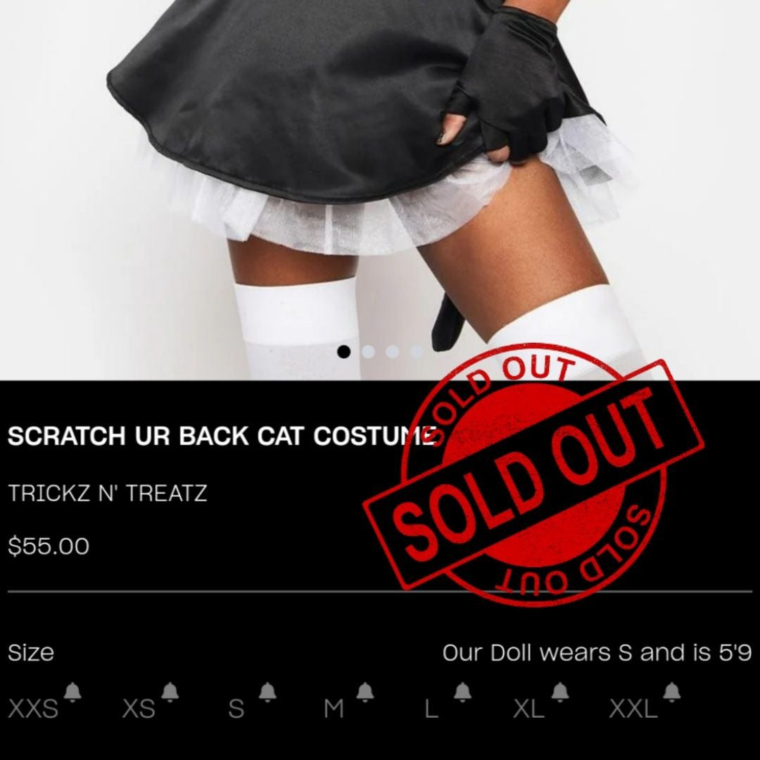 Scratch Ur Back Cat Costume Skirt Set Black -  - Costumes