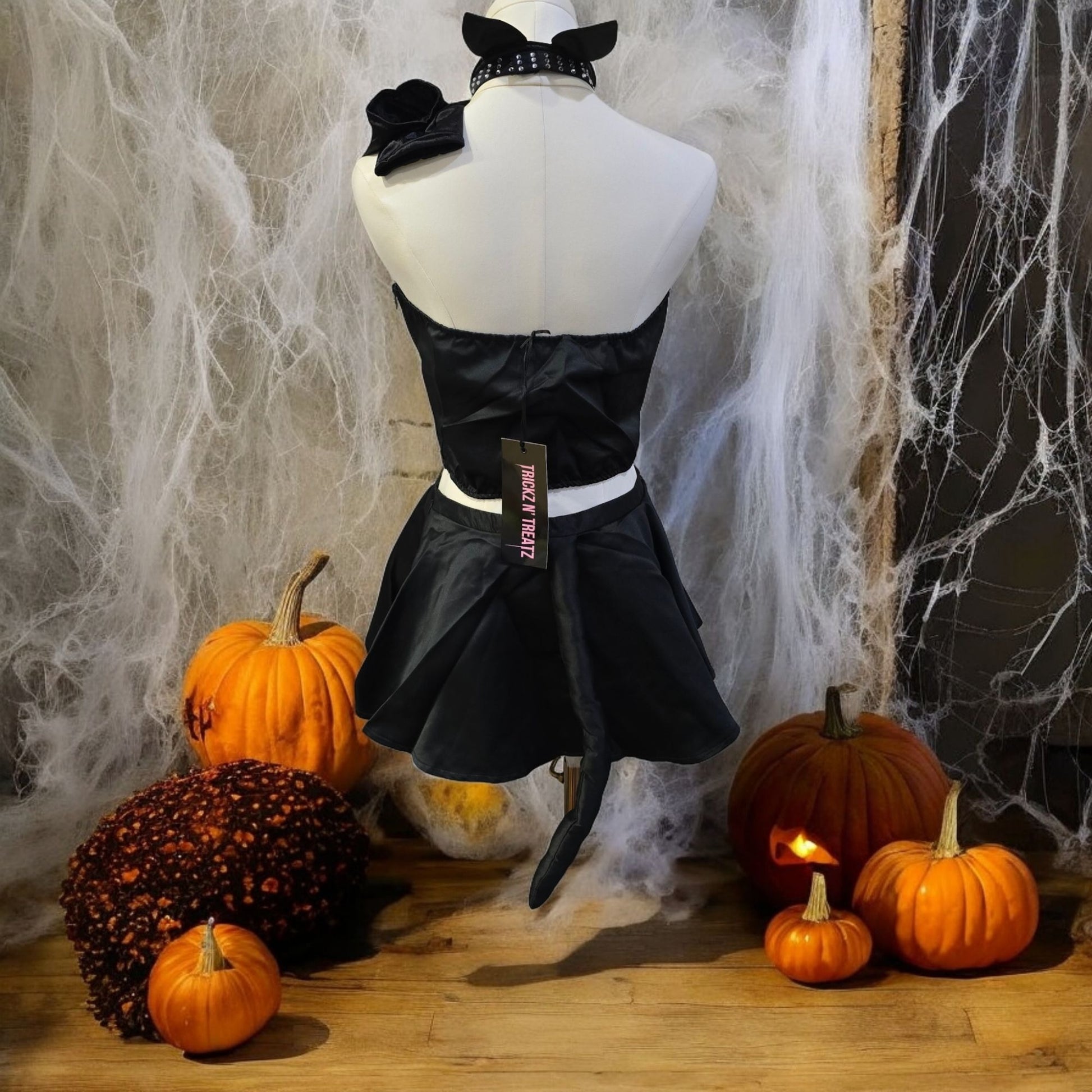 Scratch Ur Back Cat Costume Skirt Set Black -  - Costumes