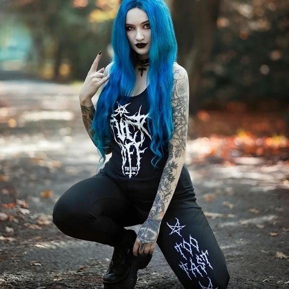 FŮCK OFF BLACK METAL LOGO RACERBACK TANK - Too Fast - Shirts