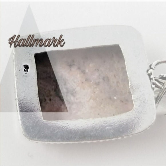 Natural Rhodochrosite Pendant | 9CTW S925 Handmade Antique Detailing Pink Silver - Artisan - Necklaces