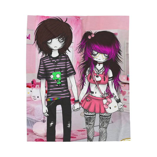 03osc & 8ngelonline Emo Couple Velveteen Plush Blanket - HKWD - Blankets