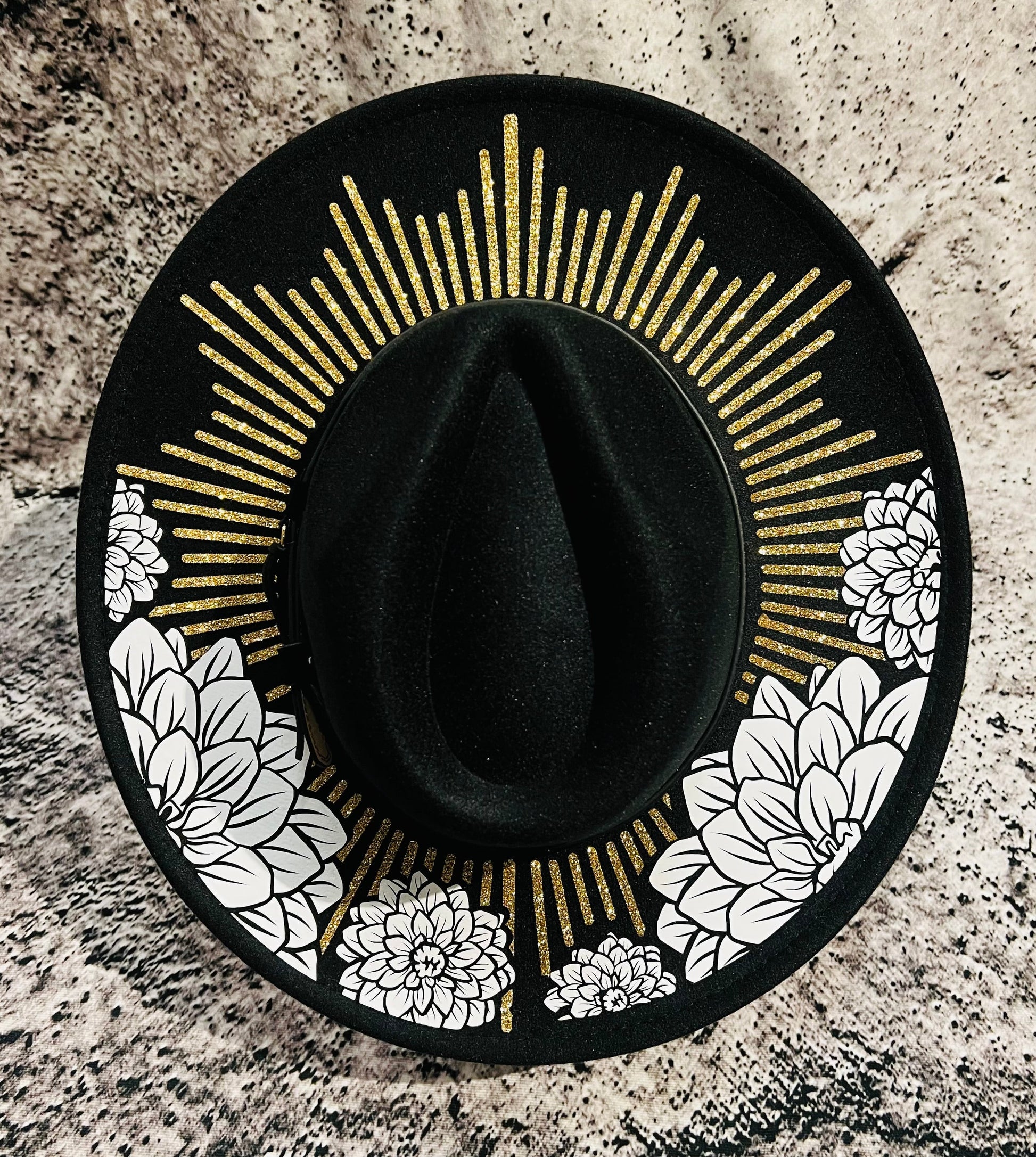 Vegan Felt Hat - XL Brim - Dahlia Burst -  - 