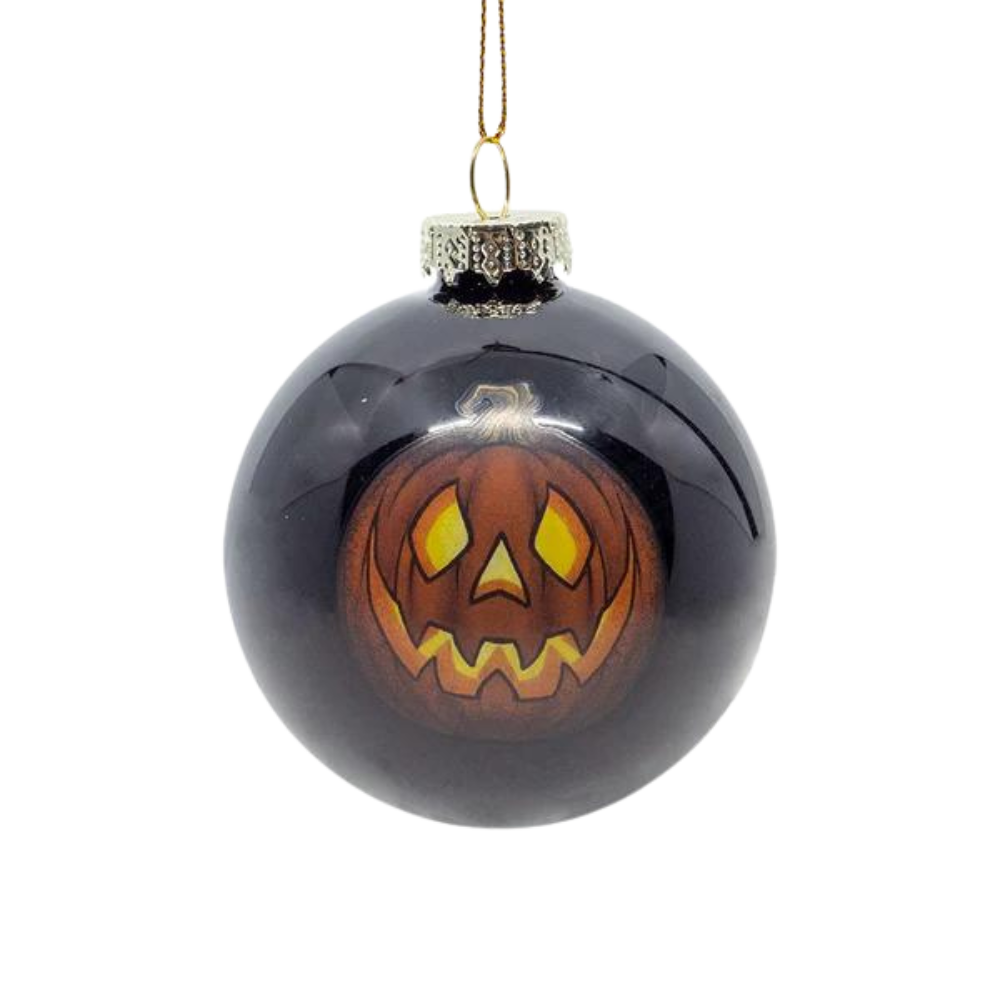 Ghoulish Glass Ornaments 4 Pack - Halloween Glass Baubles - Spooky Christmas Decorations