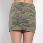 Split Front Distressed Denim & Camo Twill Skirt - Tripp NYC - Skirt