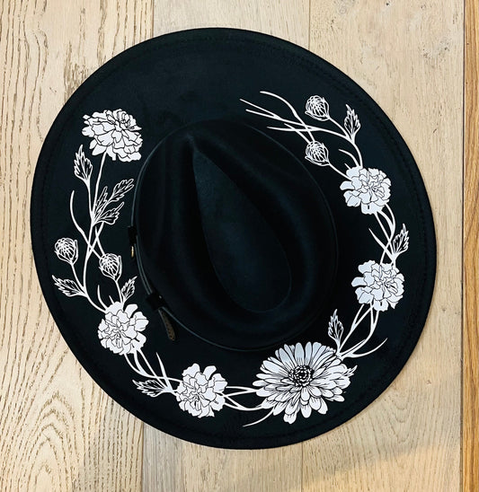 Vegan Felt Hat - XL Brim - Marigolds -  - 
