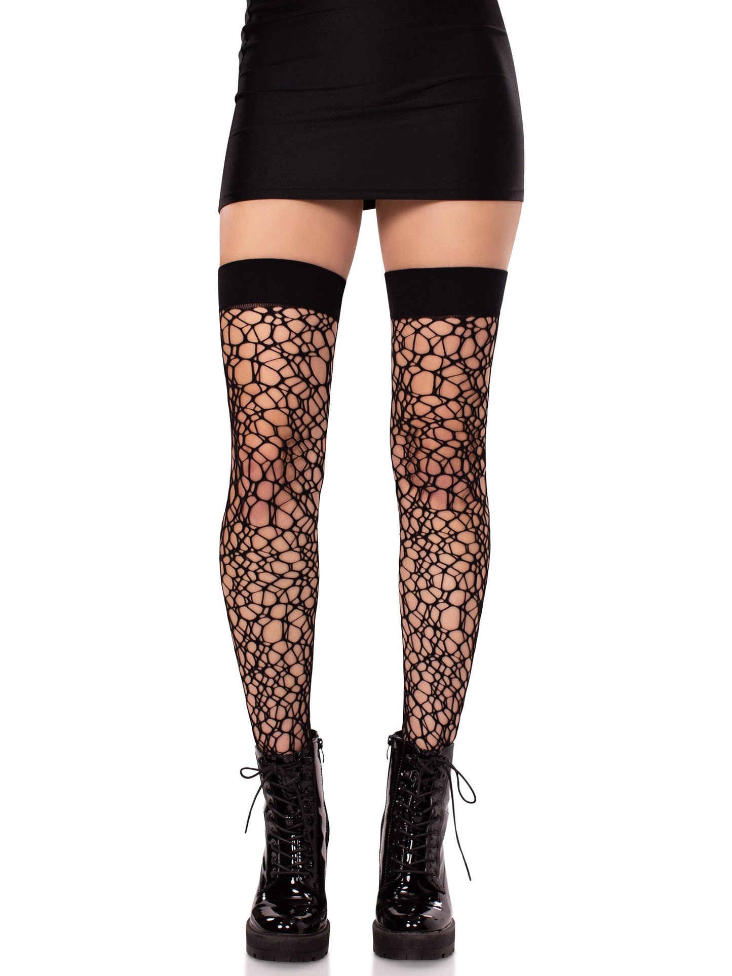 Fractured Net Thigh Highs - Gothic Fishnet Stockings - Alternative Fashion Hosiery