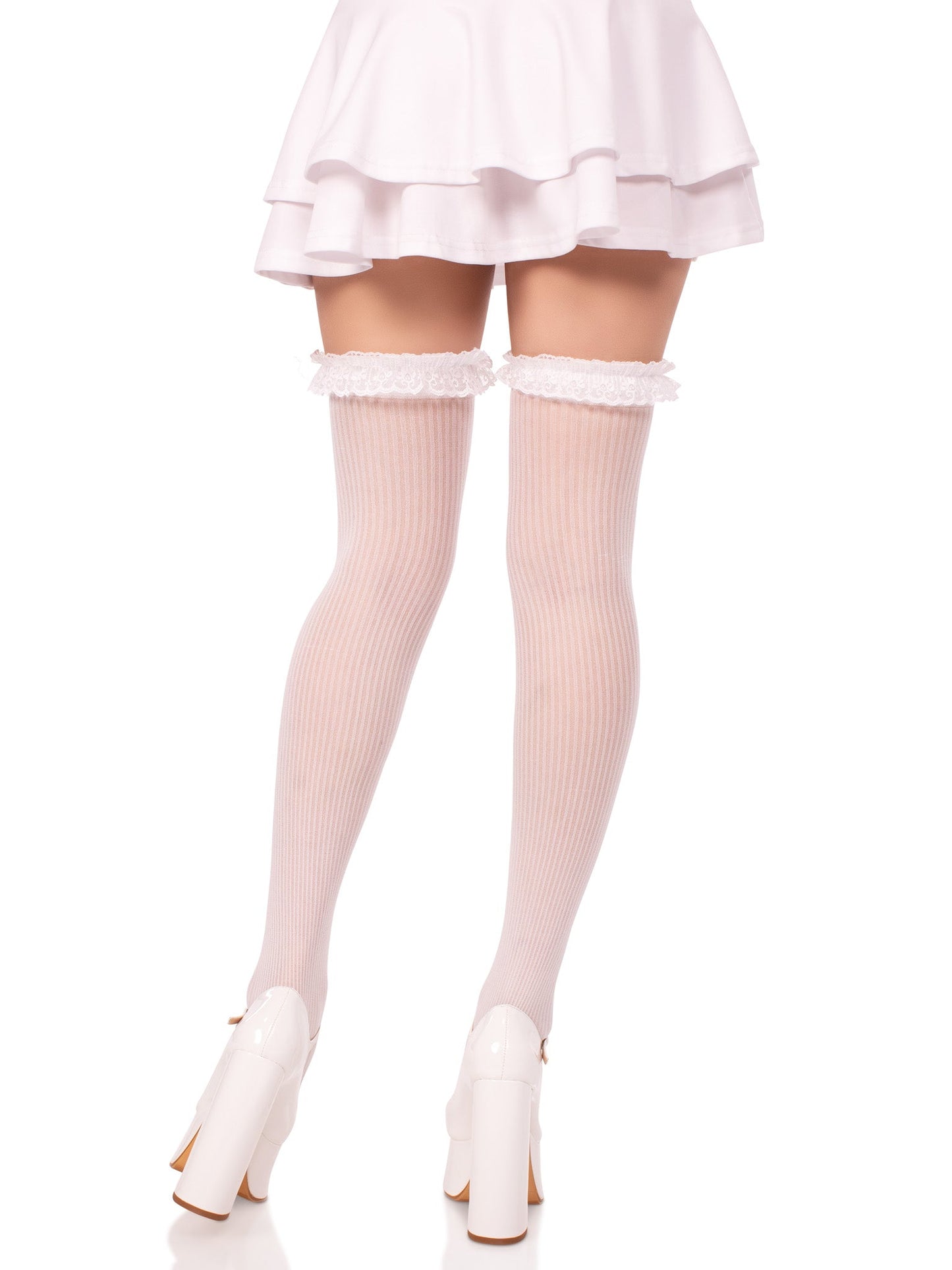 Calliope Striped Thigh Highs - Gothic Hosiery - Alternative Fashion Stockings