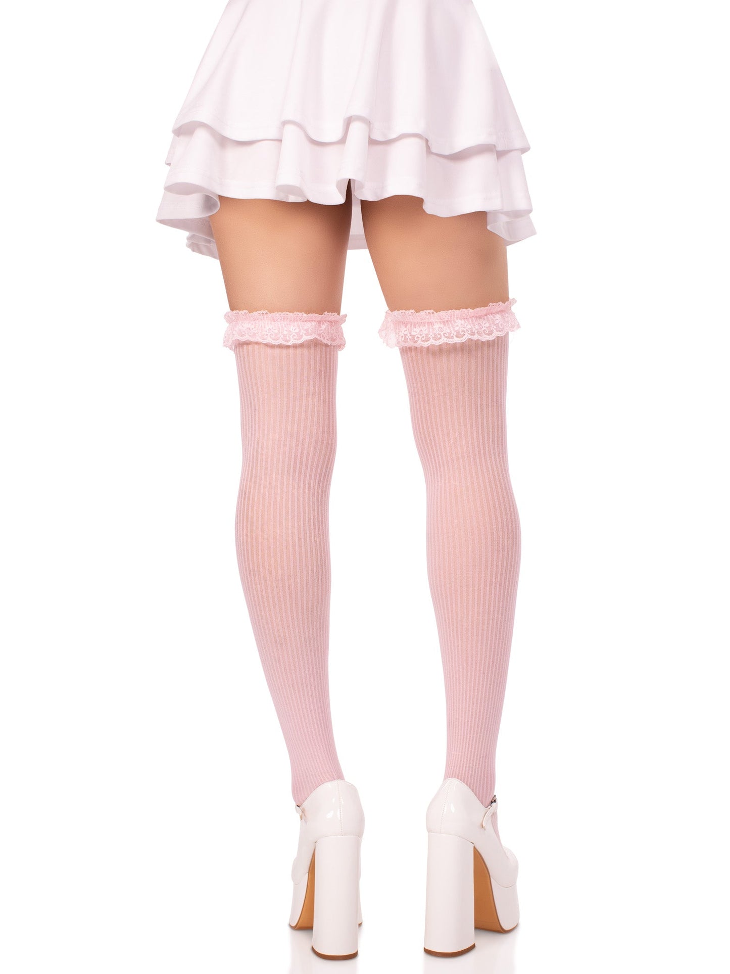 Calliope Striped Thigh Highs - Gothic Hosiery - Alternative Fashion Stockings