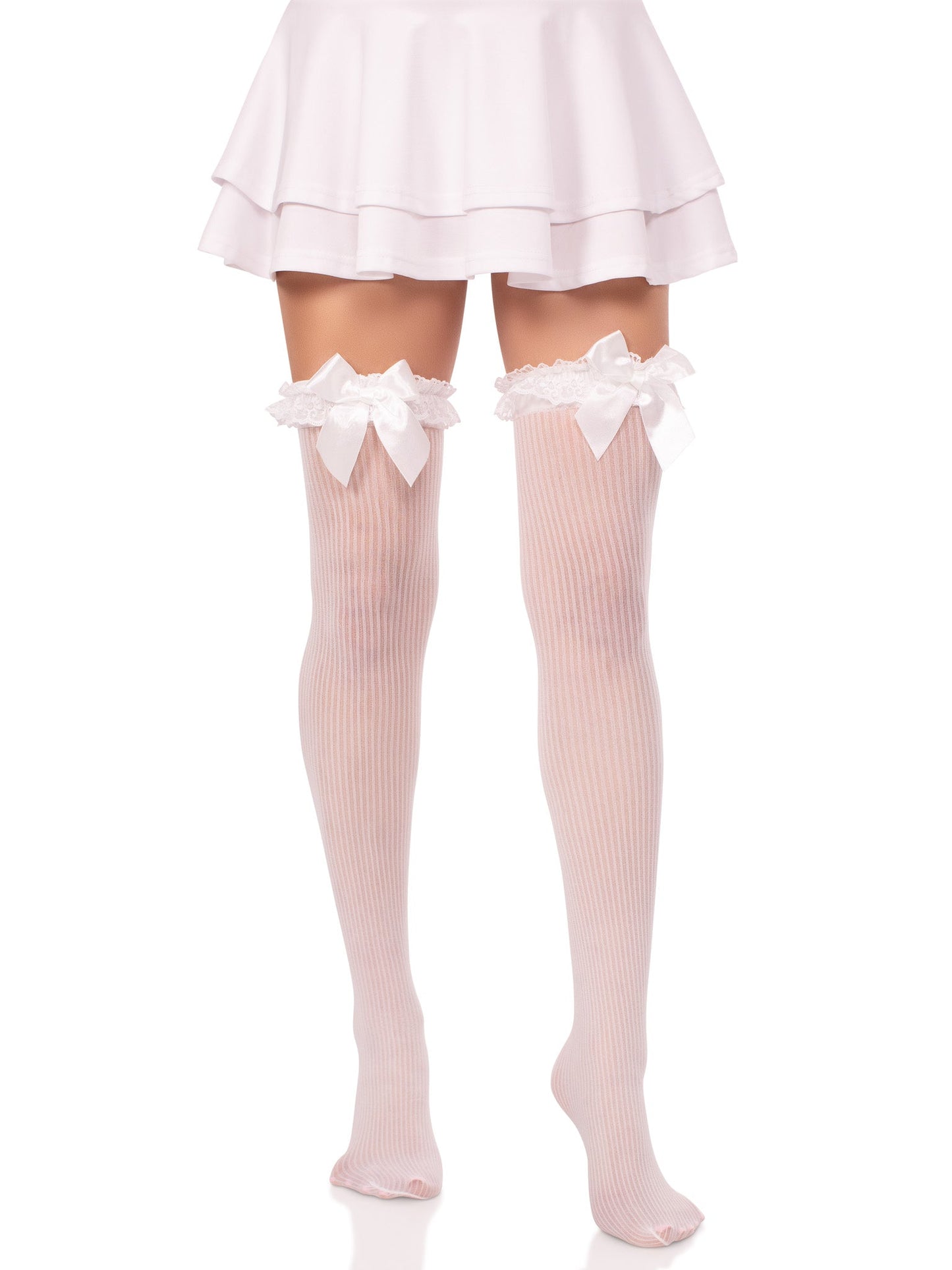 Calliope Striped Thigh Highs - Gothic Hosiery - Alternative Fashion Stockings