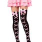 Crossbone Opaque Thigh Highs - Pirate Gothic Hosiery - Alternative Fashion Stockings -  - Thigh High Stockings