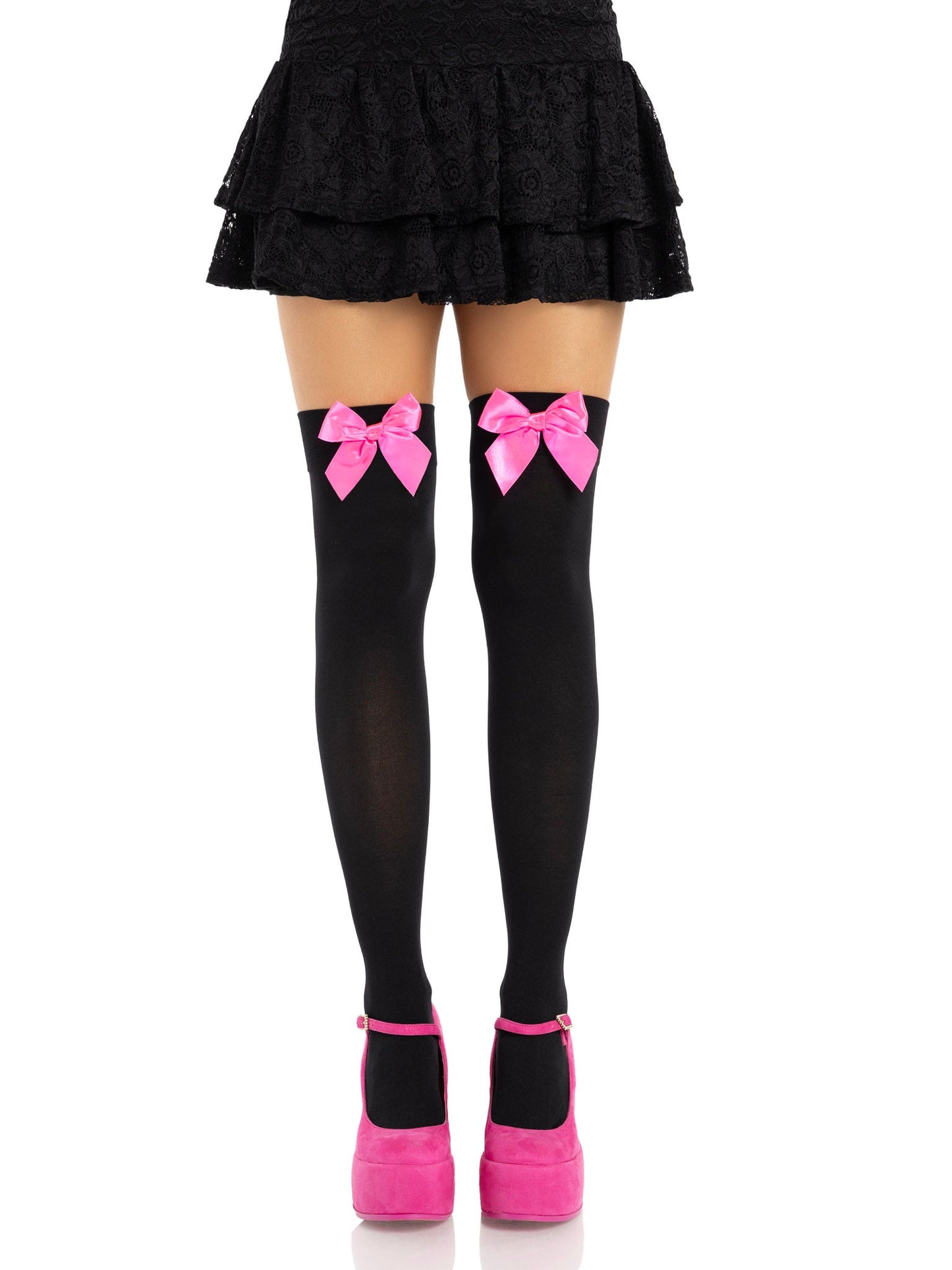 Kay Opaque Thigh Highs - Gothic Thigh High Stockings