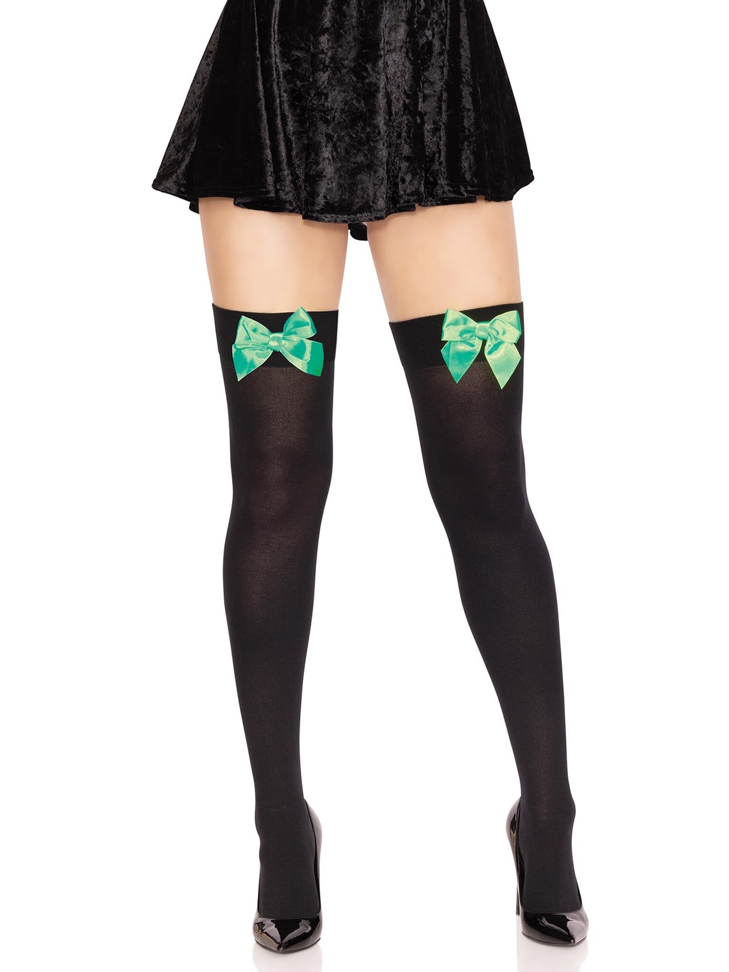 Kay Opaque Thigh Highs - Gothic Thigh High Stockings