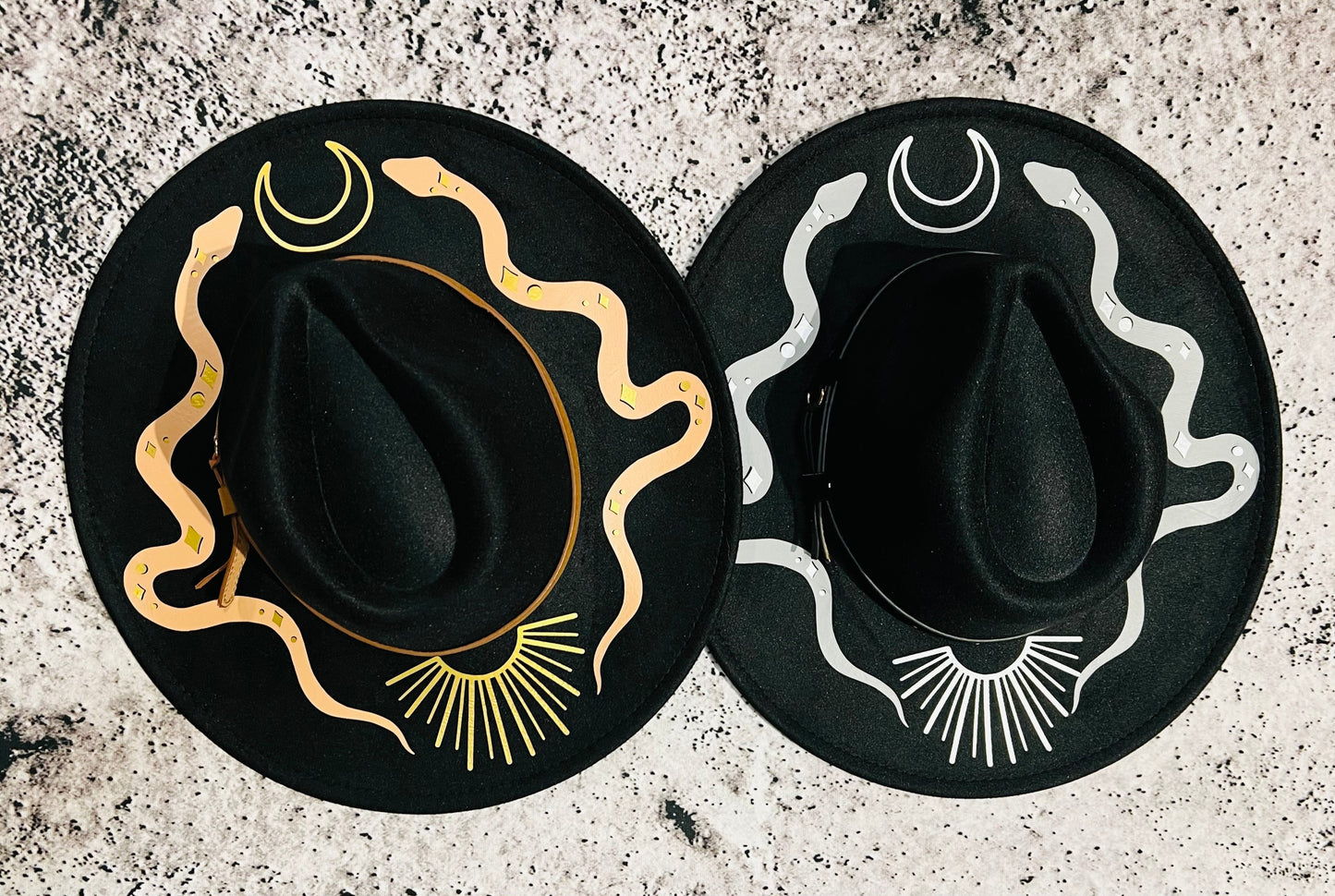 Vegan Felt Hat - XL Brim - Western Snakes -  - 