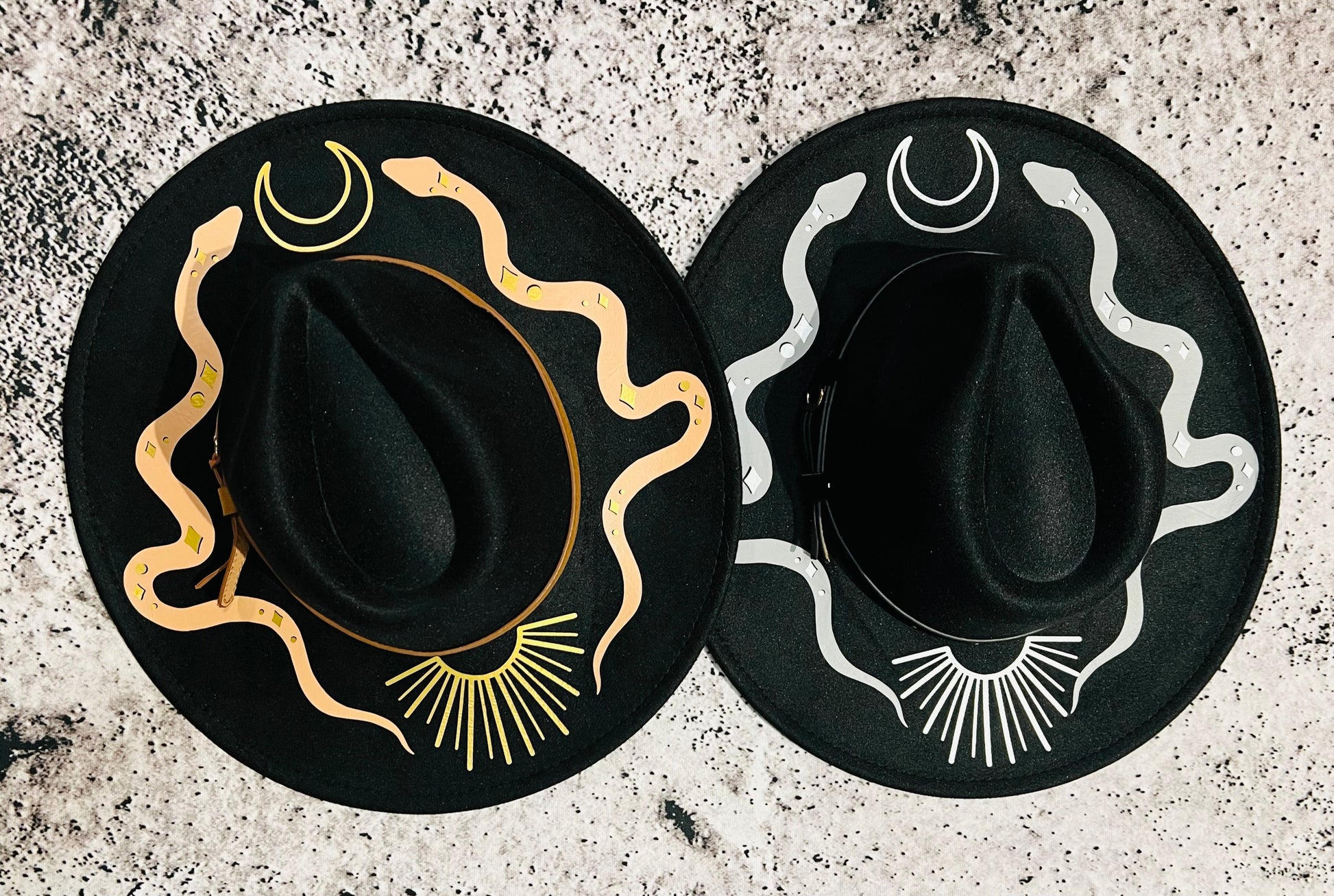 Vegan Felt Hat - XL Brim - Western Snakes -  - 