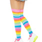 Leigh Rainbow Thigh High Stockings - Neon Striped Stockings - Colorful Hosiery -  - Thigh High Stockings