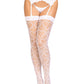 Amore Heart Net Thigh Highs - Gothic Fishnet Stockings