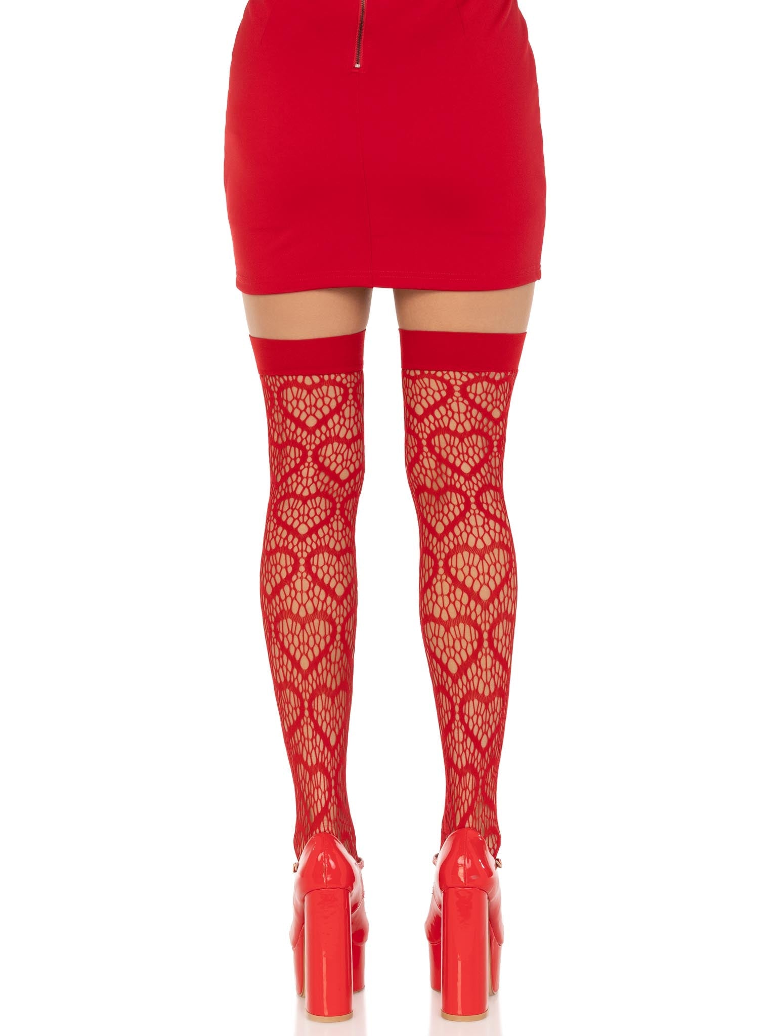 Amore Heart Net Thigh Highs -  - Hosiery