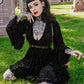Nyx - Bell Sleeved Velvet Damask Dress with Harness - READY TO SHIP! -  - 