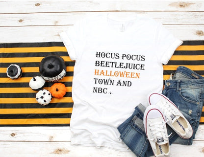 "Halloween Movies" Orange And Black Tee - Unisex Shirt -  - Shirts