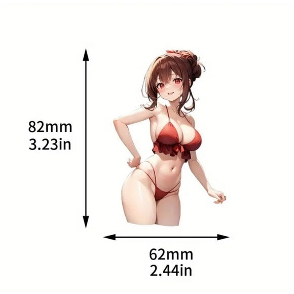 Beach Time Anime Decal | Let's Go For A Swim Waterproof Sticker - A Gothic Universe - Decals