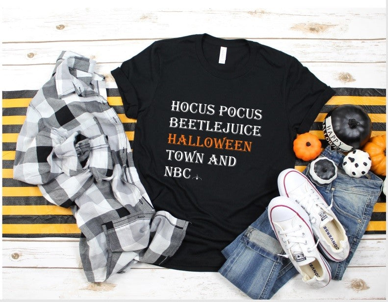 "Halloween Movies" Orange And Black Tee - Unisex Shirt -  - Shirts