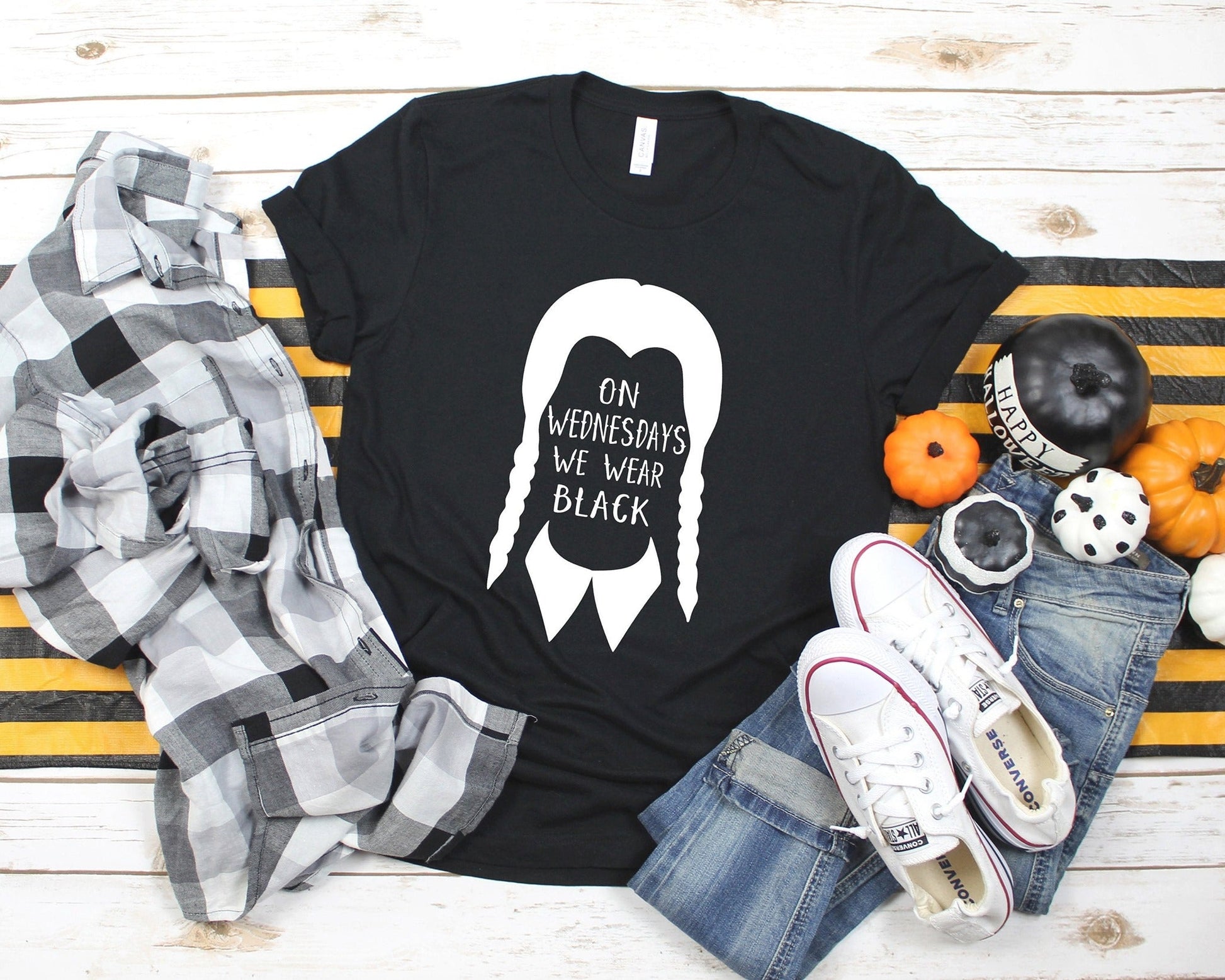 "On Wednesdays We Wear Black" Wednesday Tee - Unisex Shirt -  - Shirts
