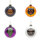 Ghoulish Glass Ornaments 4 Pack - Halloween Glass Baubles - Spooky Christmas Decorations -  - Holiday Ornaments