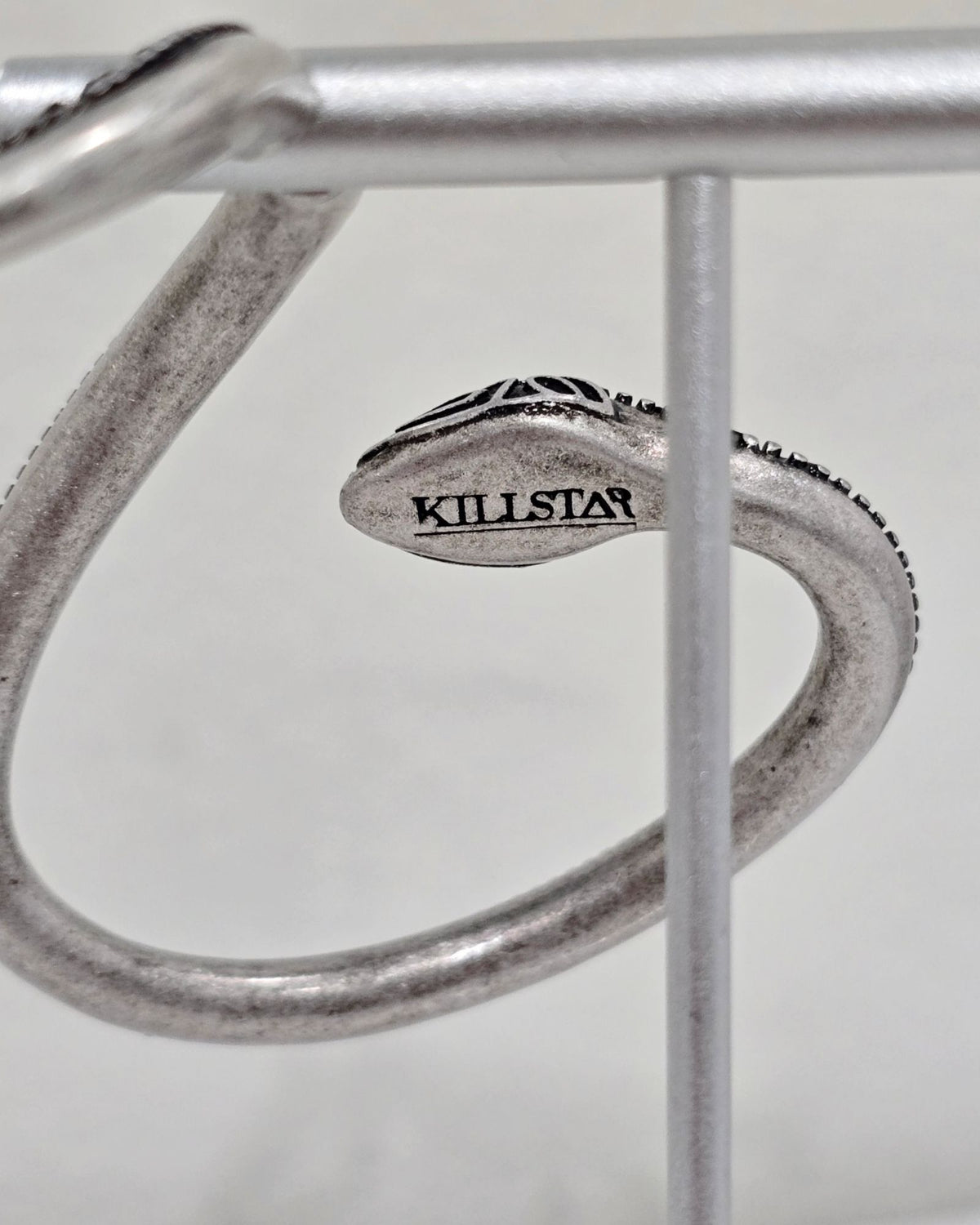 Killstar Temptation Snake Earring Black Crystal Darkened Silver Right Ear Cuff