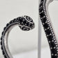 Killstar Temptation Snake Earring Black Crystal Darkened Silver Right Ear Cuff
