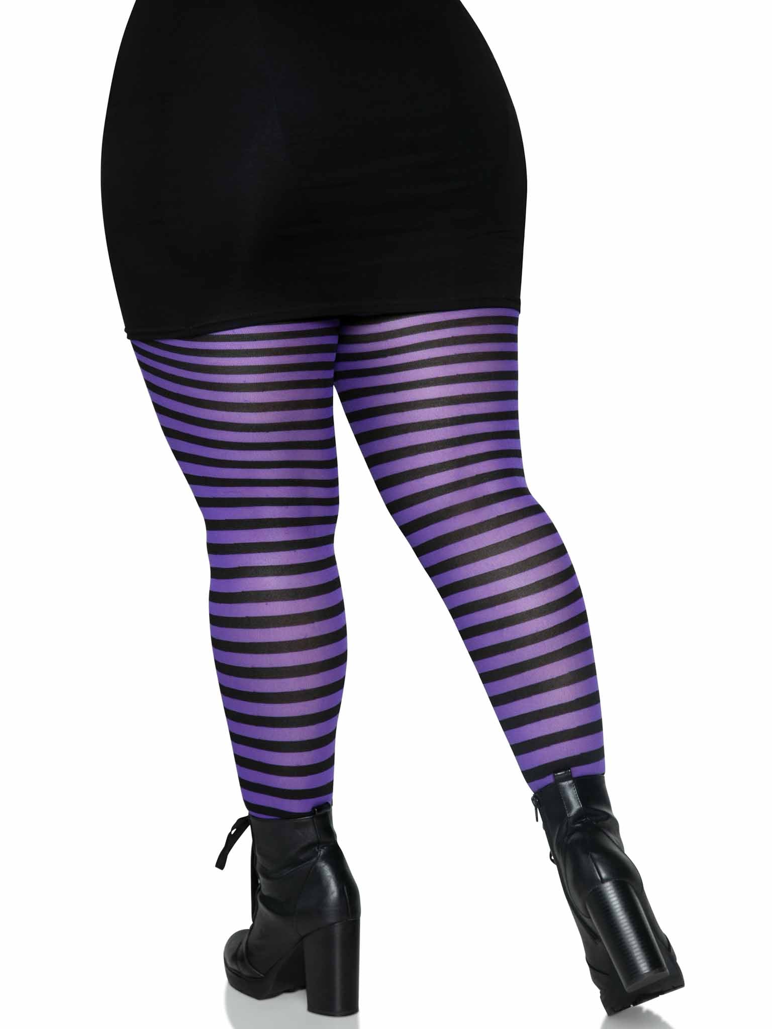 Plus Jada Striped Women's Tights -  - Hosiery