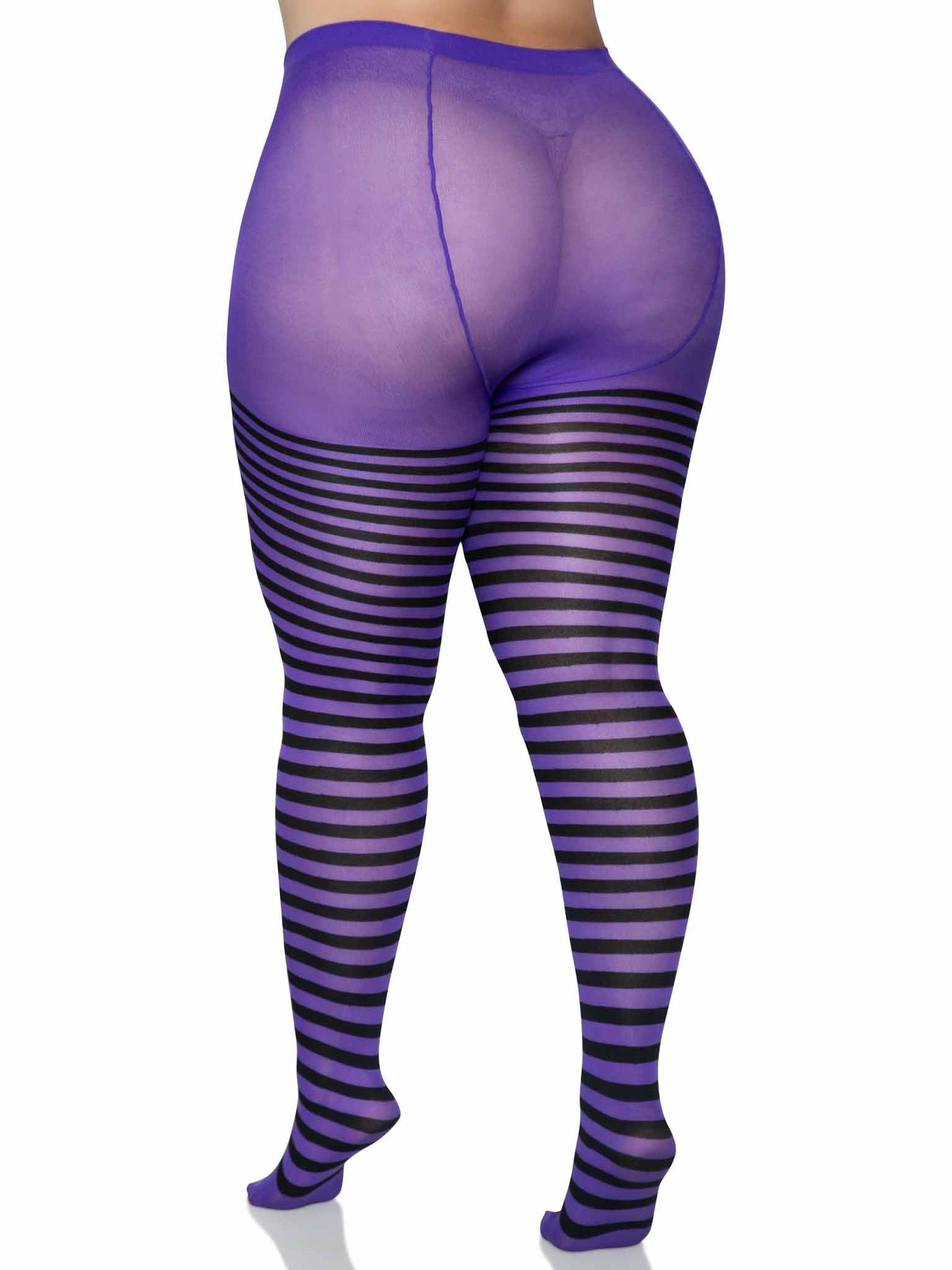 Plus Jada Striped Women's Tights -  - Hosiery