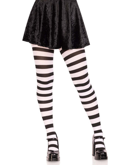 Darby Striped Opaque Tights - Fall Fashion Essential -  - Pantyhose