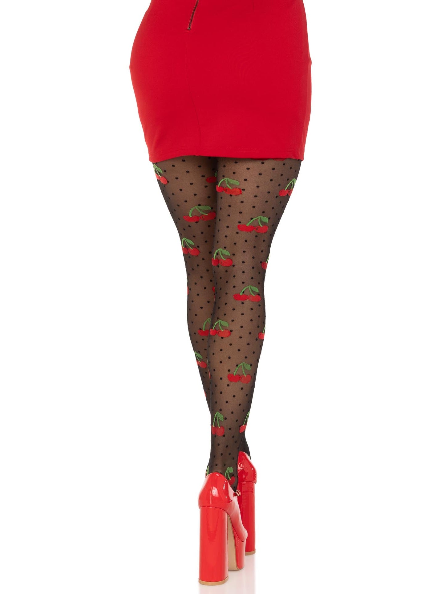 Cherry Pie Dotted Tights - Rockabilly Hosiery - Retro Pin Up Tights