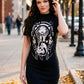 Killstar Trouble Gothic Graphic Mini Dress Black Occult Witchy T Shirt Dress S