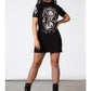 Killstar Trouble Gothic Graphic Mini Dress Black Occult Witchy T Shirt Dress S